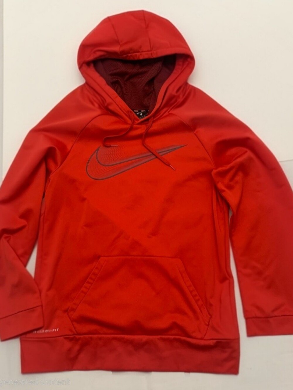 NIKE DRI FIT FLEECE HOODIE MEN'S COLOR RED SIZE LARGE